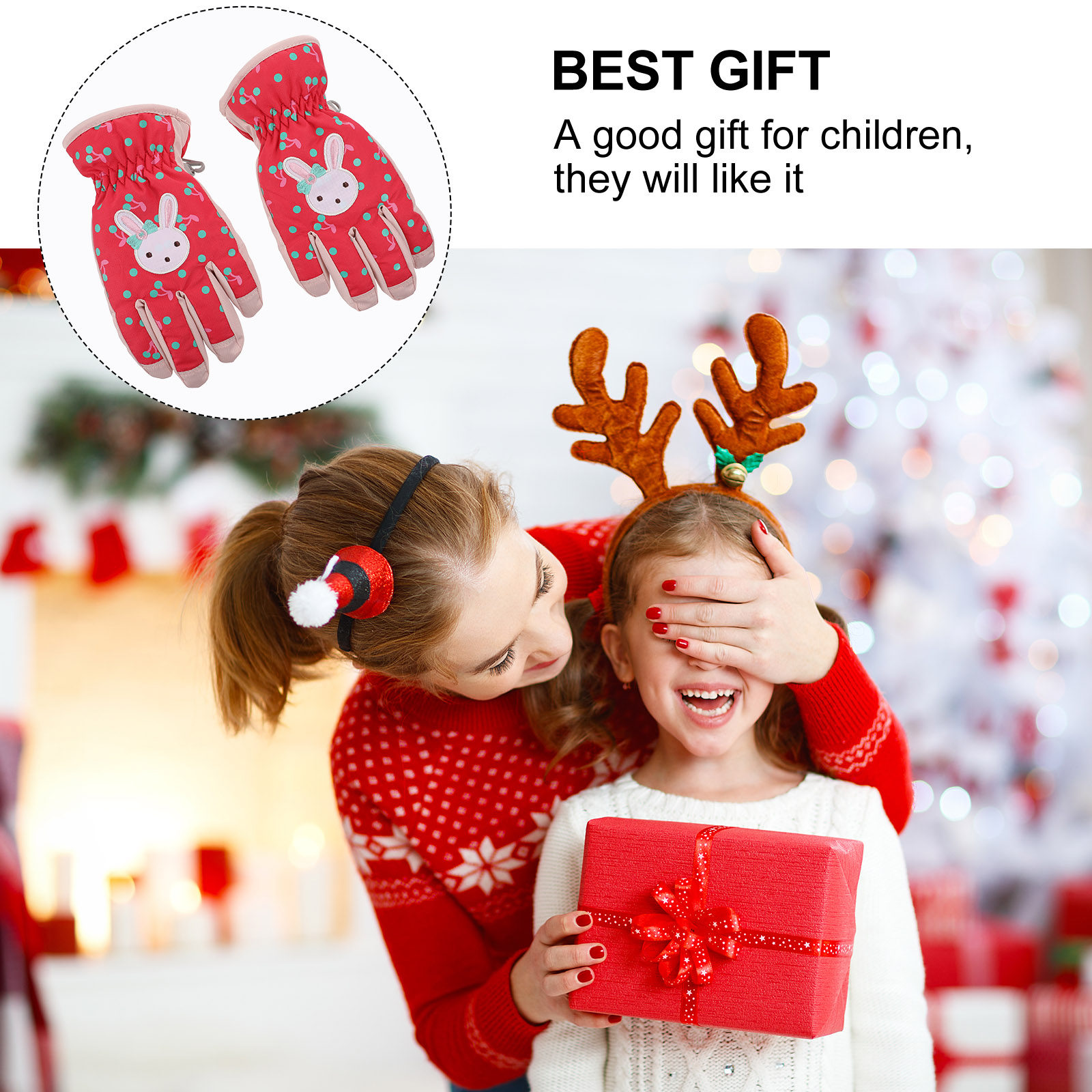 1Pair Children Ski Gloves Wate - Snow Glove Insulated ulasan dan harga